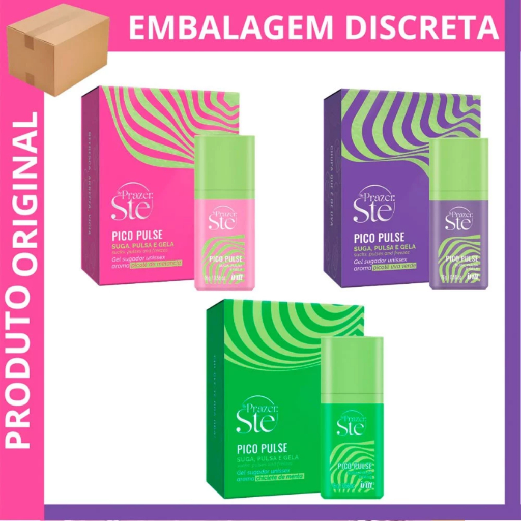 Pico Pulse Picolé Uva Verde e Picolé Melancia Excitante Unissex 16g Intt Suga, Pulva, Vibra e Gela