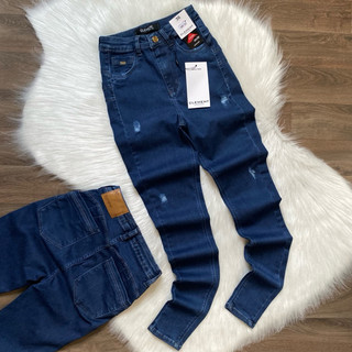 Calça Jeans Feminina Cintura Alta Modeladora Lycra Power Clement