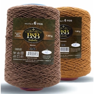 Barbante Para Crochê Fio 6 kit 2 Unidades Artesanato Profissional 1 kg cada em Oferta na Shopee