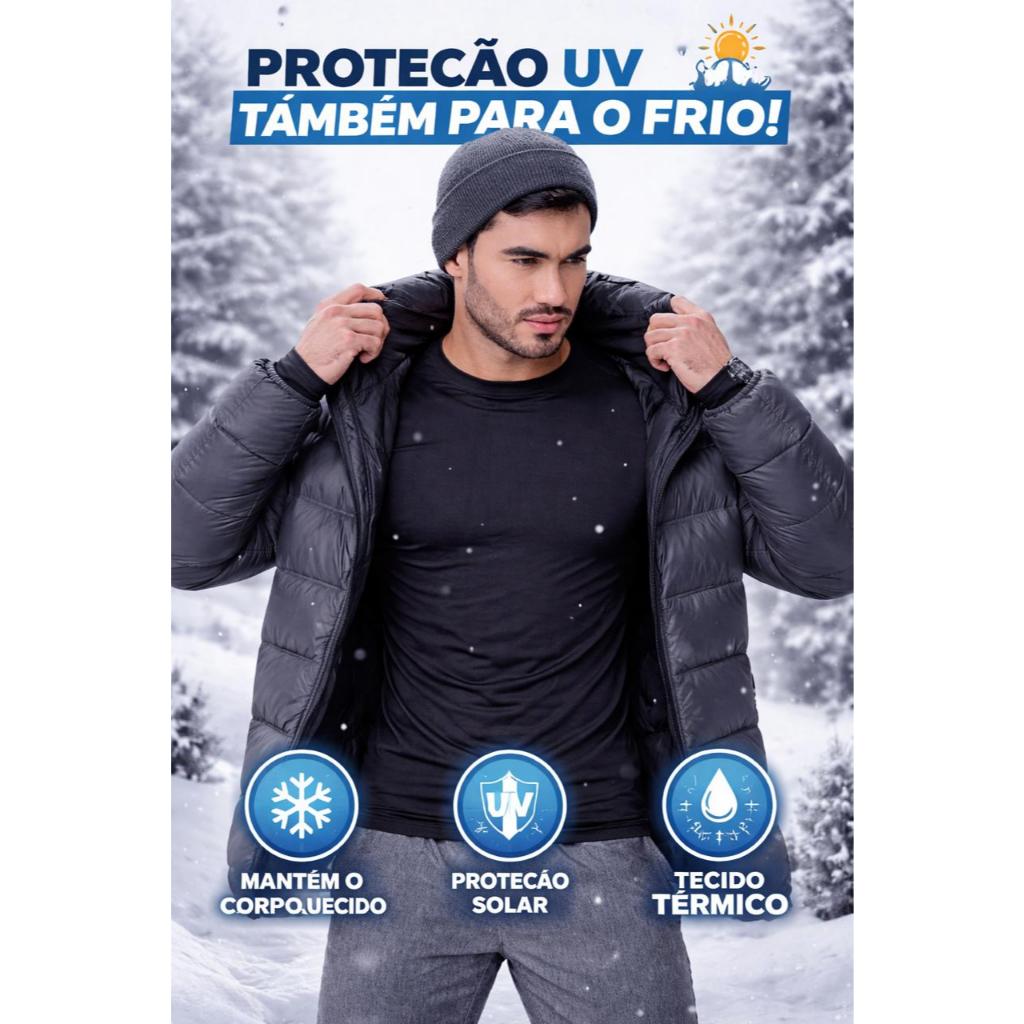Camiseta Proteção UV 50+ Unissex Manga Longa Respirável Secagem Rápida Moda Praia Masculina Feminina Plus Size Verão Sol
