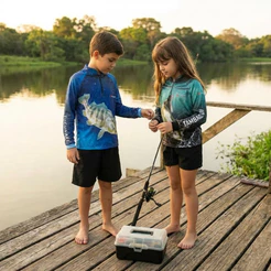 Camiseta Pesca Tambaqui Infantil 04 ao 16 anos Proteção UV50 Tecido Premium