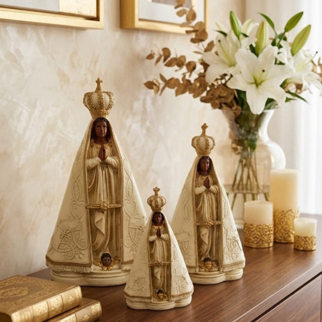 Imagem de Nossa Senhora Aparecida Barroca Rica em Detalhes Acabamento Impecável