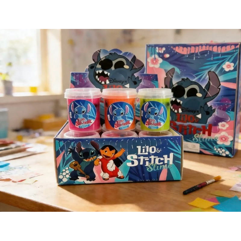 slime lembrancinha  stitch com 12 unidades sortidas com personagem surpresa