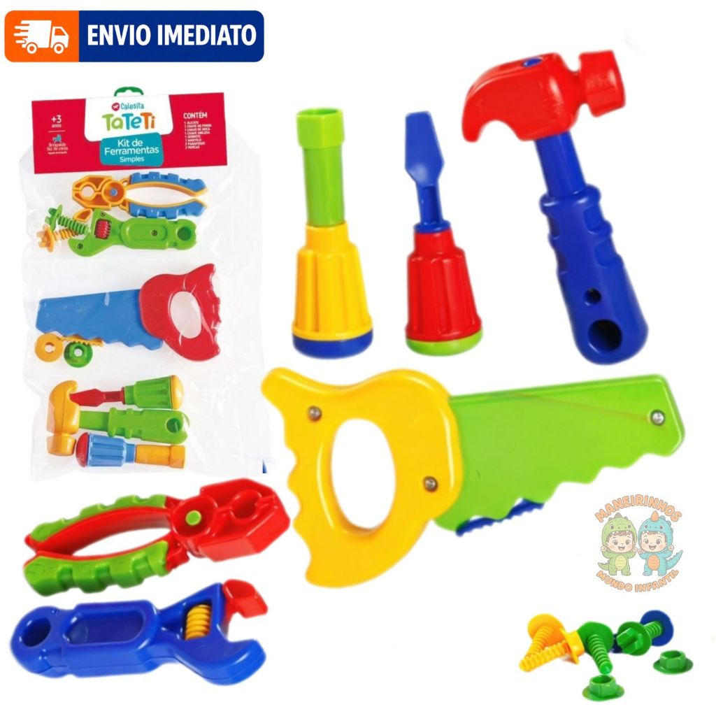 Kit Ferramentas premium - Brincando de Profissões- INFANTIL BRINQUEDO - Tateti - EDUCATIVO - FAZ DE CONTA GRANDE