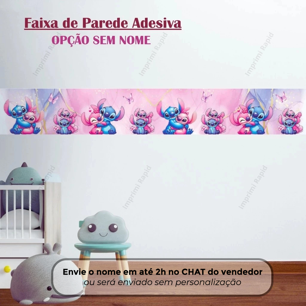 Faixa Adesiva de Parede Lilo e Stitch para Quarto Infantil Menina - Personalizada em Oferta na Shopee