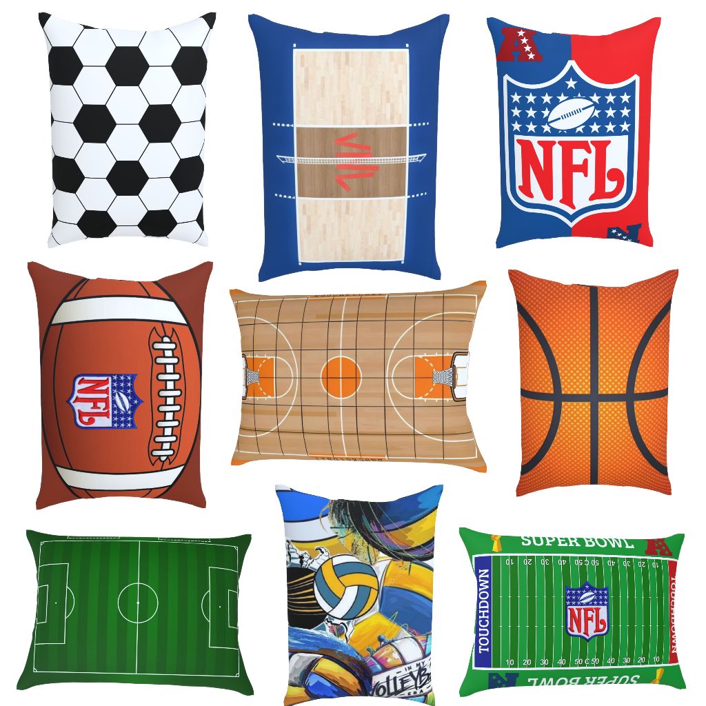 Almofada personalizada 38x27 Campo e Bola Todos os  Esportes futebol basquete futebol americano
