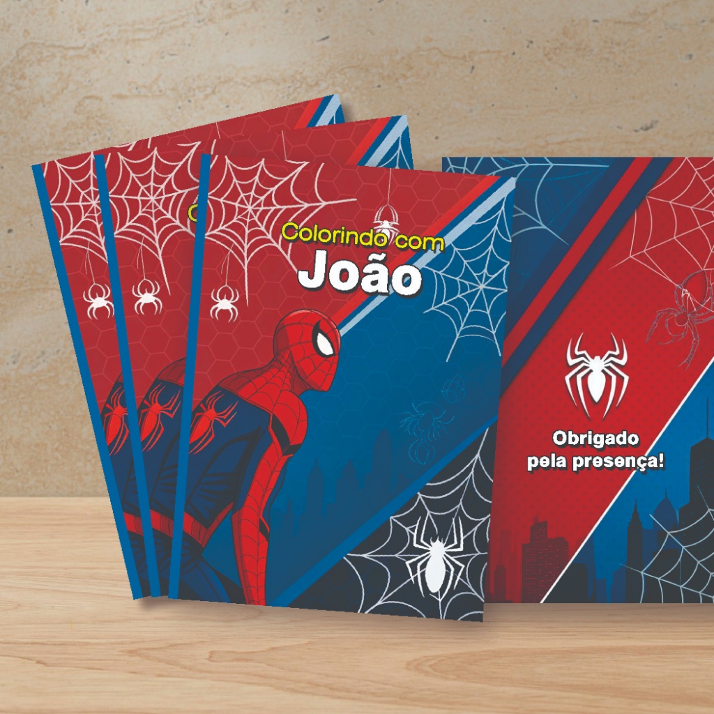 Livrinho de Colorir Personalizado HOMEM ARANHA 10x15cm Lembrancinha de Aniversário  Kit 10 20 30