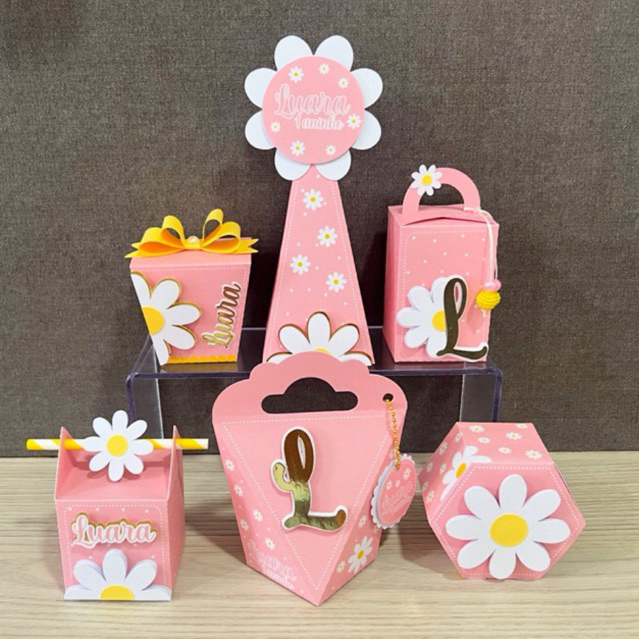 Kit Caixas MARGARIDA  Personalizados Lembrancinhas Caixinhas