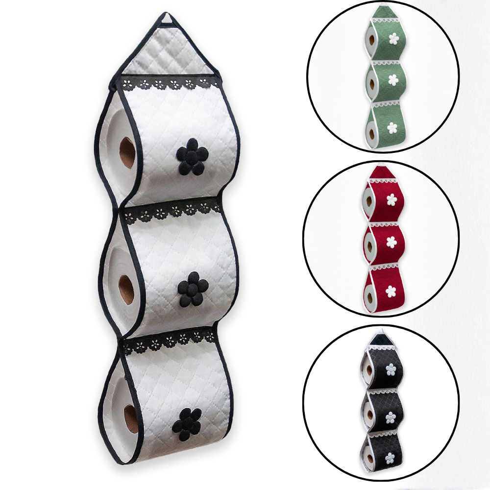 Porta Papel Higiênico Matelado para 3 Rolos 70x16 cm Decoração para Banheiro - 1 ou 2 unidades