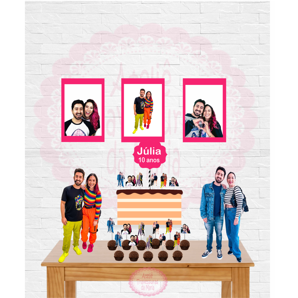 Kit Festa em Casa /Gabriel e Shirley Youtubers  - Só um bolinho   -   Montamos Todos os Temas (Nos pergunte pelo chat!)