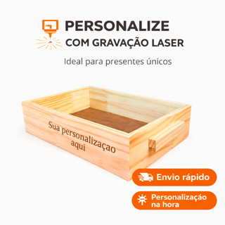 Bandeja Cesta Presente  - Madeira Pinus Café da Manhã Decoração - Personalizada- Envio Rápido em Oferta na Shopee