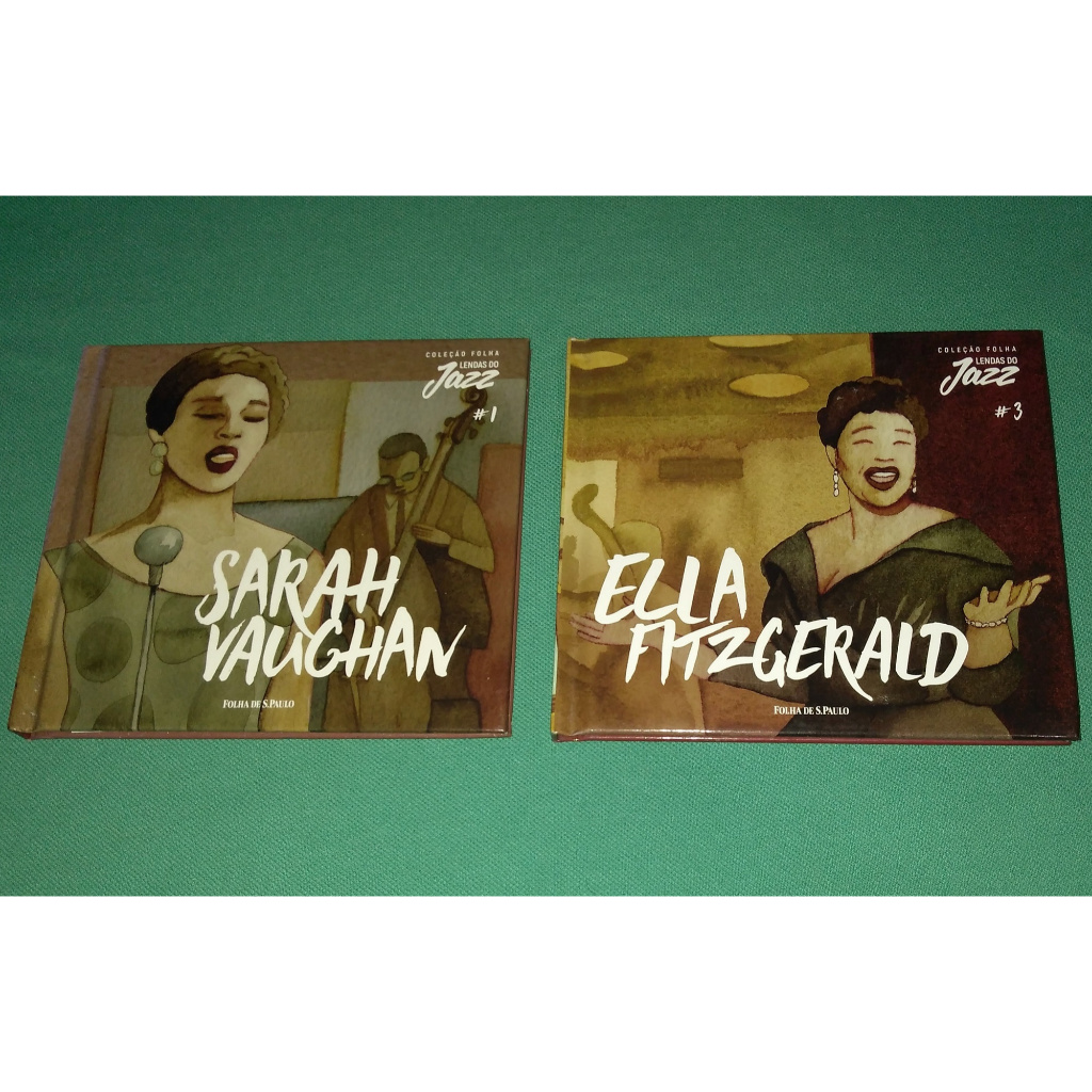 2 CDs Lendas do Jazz Folha - Sarah Vaughan (#1) + Ella Fitzgerald (#3)