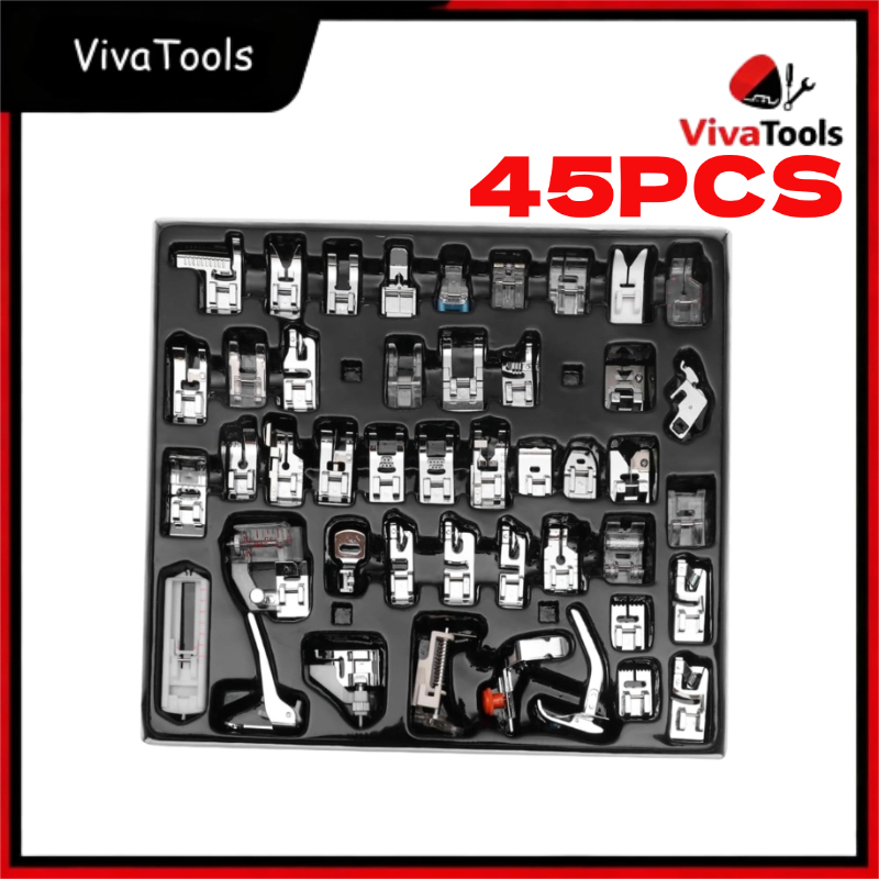 Kit 45 Calcadores Lorben Sapata Máquina Costura Brother Singer Jogo 45 Calcadores Máquina Costura Doméstica Metal Comple em Oferta na Shopee