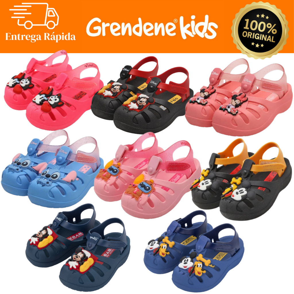 Sandália Bebê Disney Magic Grendene Kids 22303 Confortável Antiderrapante Original em Oferta na Shopee