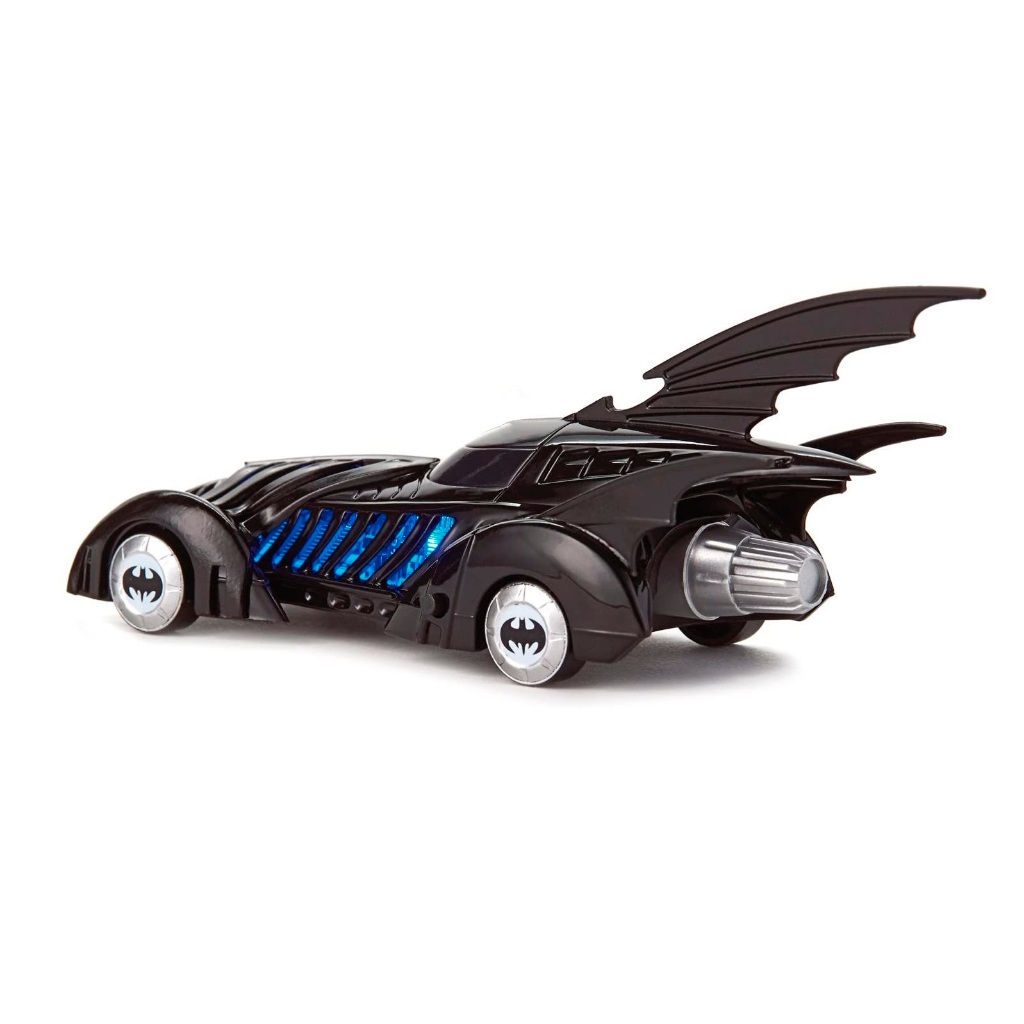 Miniatura Batmóvel 1:43 Bravos e destemidos Serie Animada E Batman forever do filme 13-14 cm metal eaglemoss com revista