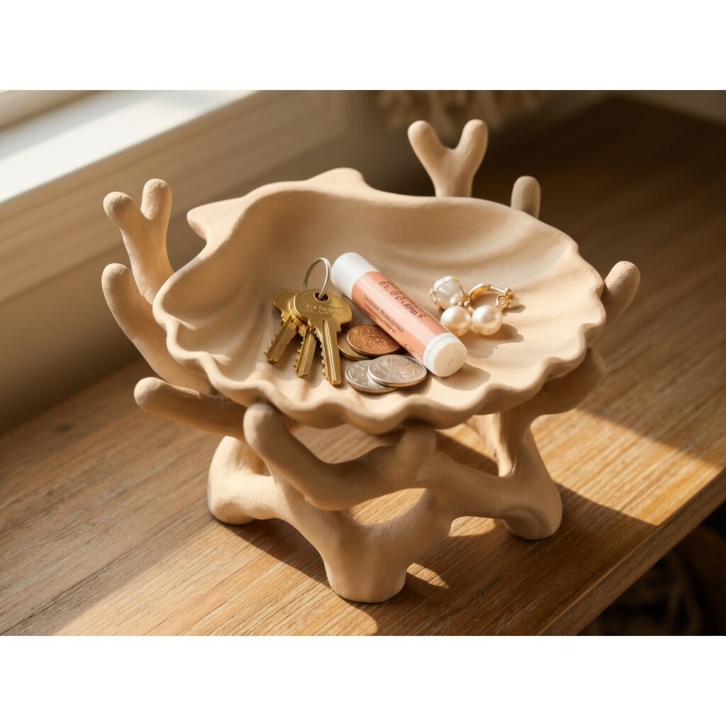 Porta Objetos, Organizador, Base Concha, Bijuterias, Treco, Chaveiro Decorativo Premium