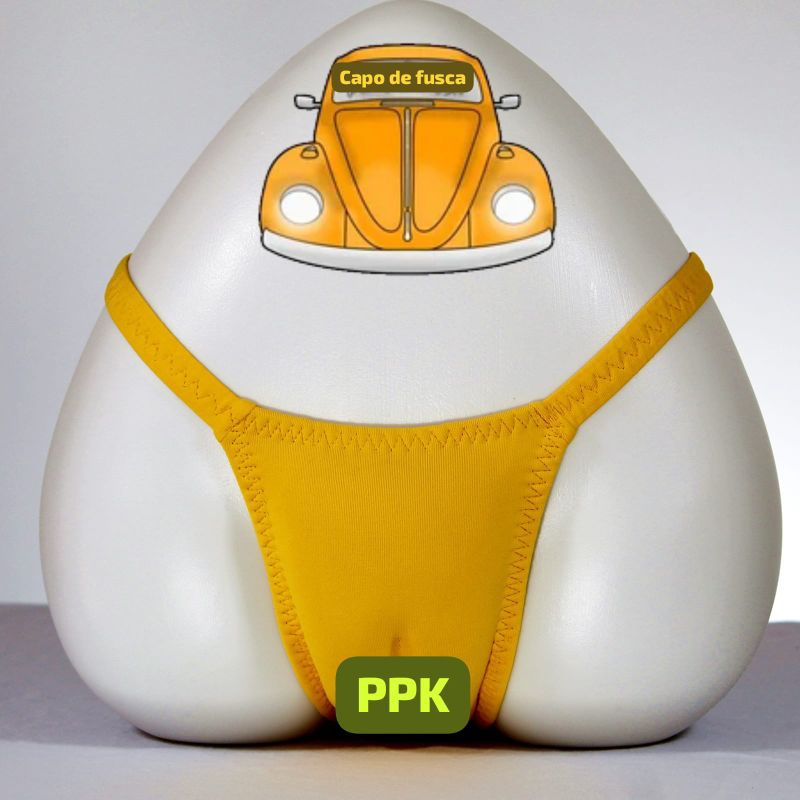 Calcinha Trans de aquendar Amarela "XIBIU Perfeito" "PPK-RACHA Fake"