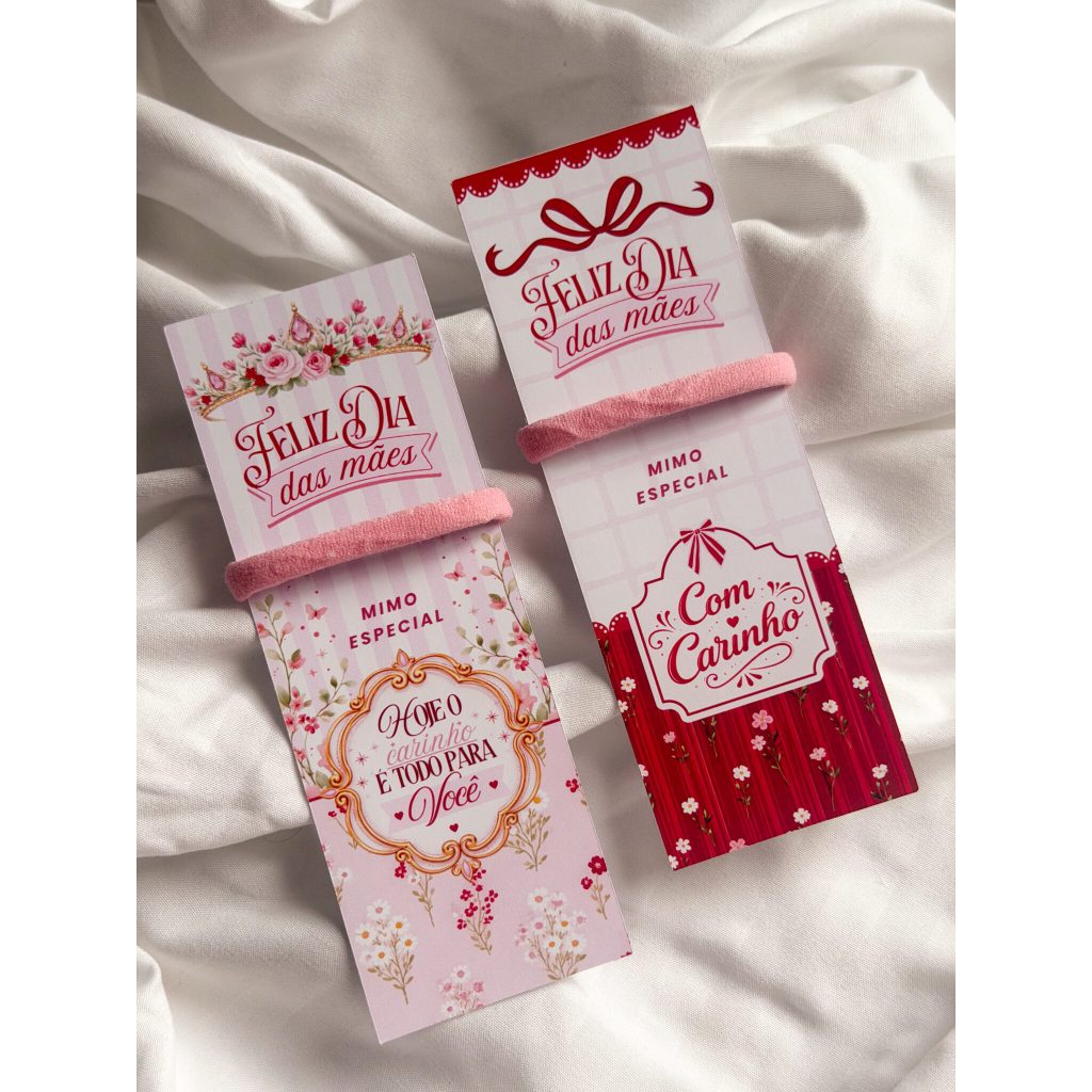 Kit 5 ou 10 Lembrancinhas Dia das Mães – Mimo com Brinco Pérola ou Presilha de Cabelo (Flor/Piranha)