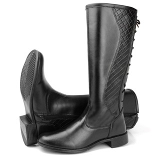 Bota Feminina Montaria Cano Alto longo com Zíper Lateral Estilosa Moda Inverno
