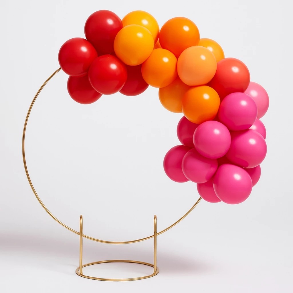 Mini Arco De Mesa Redondo 50x50 Dourado Decorações de Festas