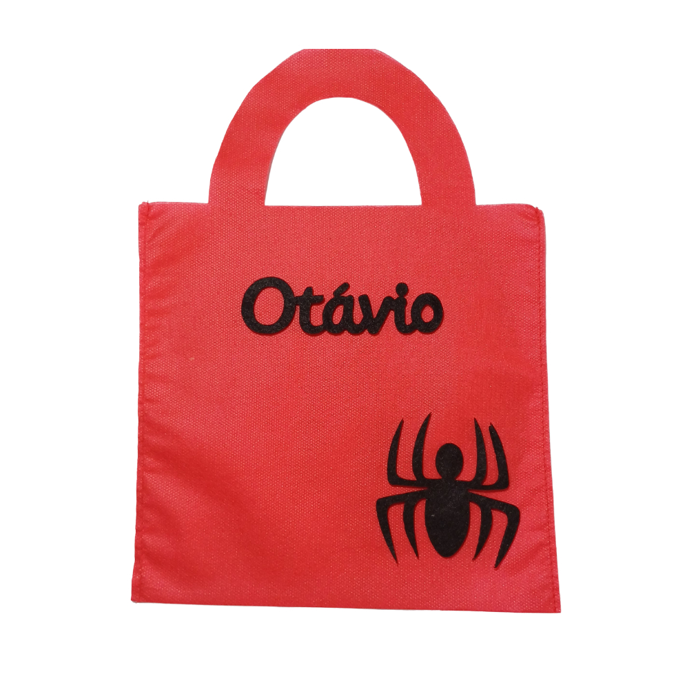 Sacolinhas Personalizadas TNT com nome criança Homem aranha lembrancinhas de festa de aniversario 22cmX22cm