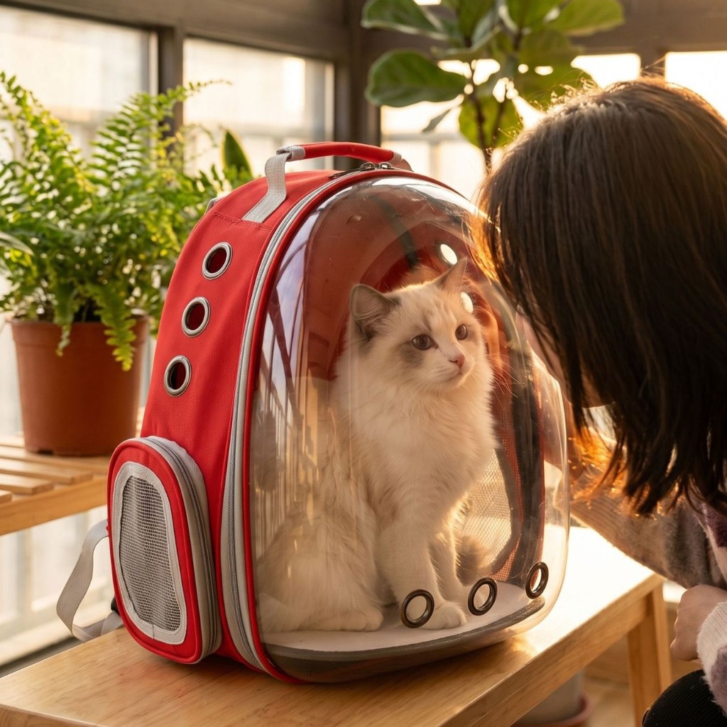 Mochila Transportadora Universal para Gatos, Cães e Pets Pequenos com Janela Panorâmica, Ventilação e Conforto Max