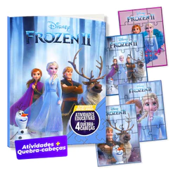 Livro de Atividades Aprendendo e Brincando Disney Frozen 2 + 4 Quebra Cabeças