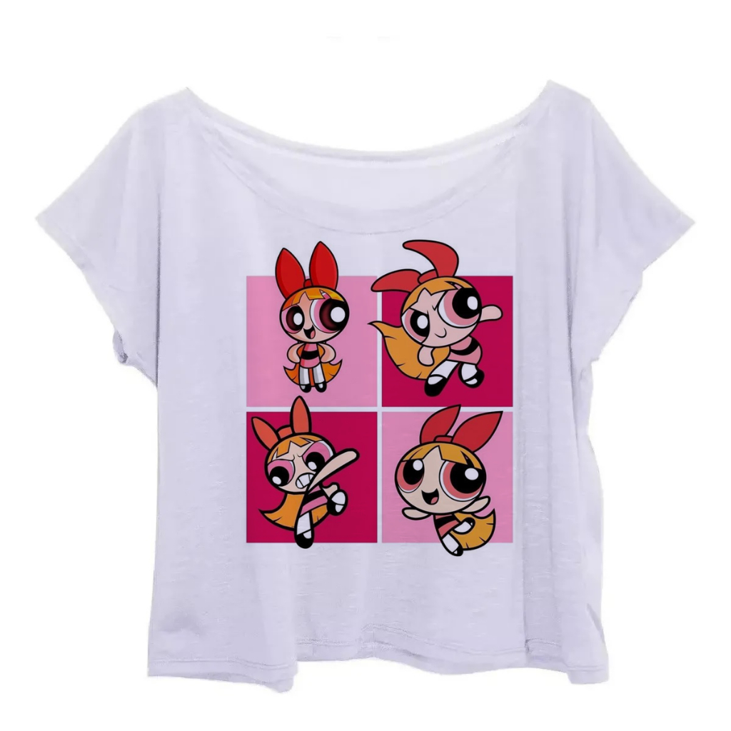 Blusa Blusinha Feminina Plus Size Estampada Minnie Quadrinhos Meninas Poderosas Lindinha Docinho Florzinha