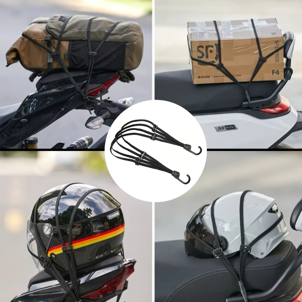 Corda de tração para moto, alta resistência com 4 pontos, gancho quadrifurcado, corda para fixação de bagagem.