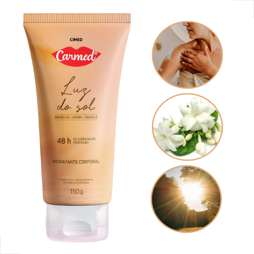 Creme Hidratante Corporal Luz Do Sol Glow Carmed 150g Luz Do Sol / Baunilha Jasmim e Sândalo