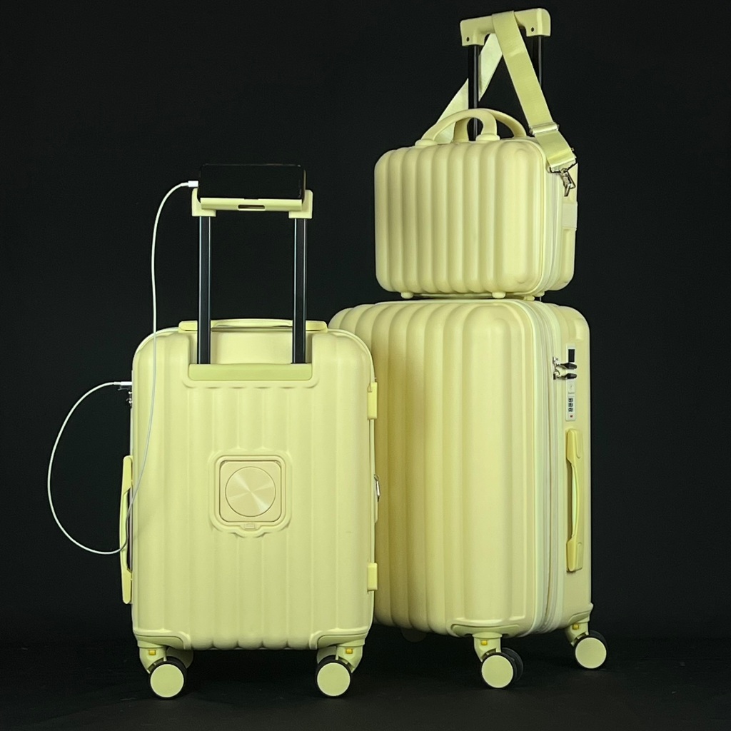 2 Malas Viagem + Frasqueira Nuvem | Mala de Bordo 10kg | Despacho 18-23kg | Cadeado | Entrada Usb-C|