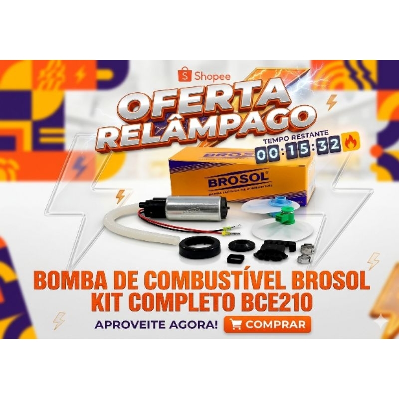 ​Kit Refil Bomba De Combustível 3 Bar Gasolina Brosol BCE210 Original + Kit Instalação