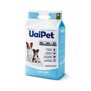Tapete Higiênico Uai Pet 80x60 Aroma Bebê 30 Unidades Tapetinho Cães Cachorros