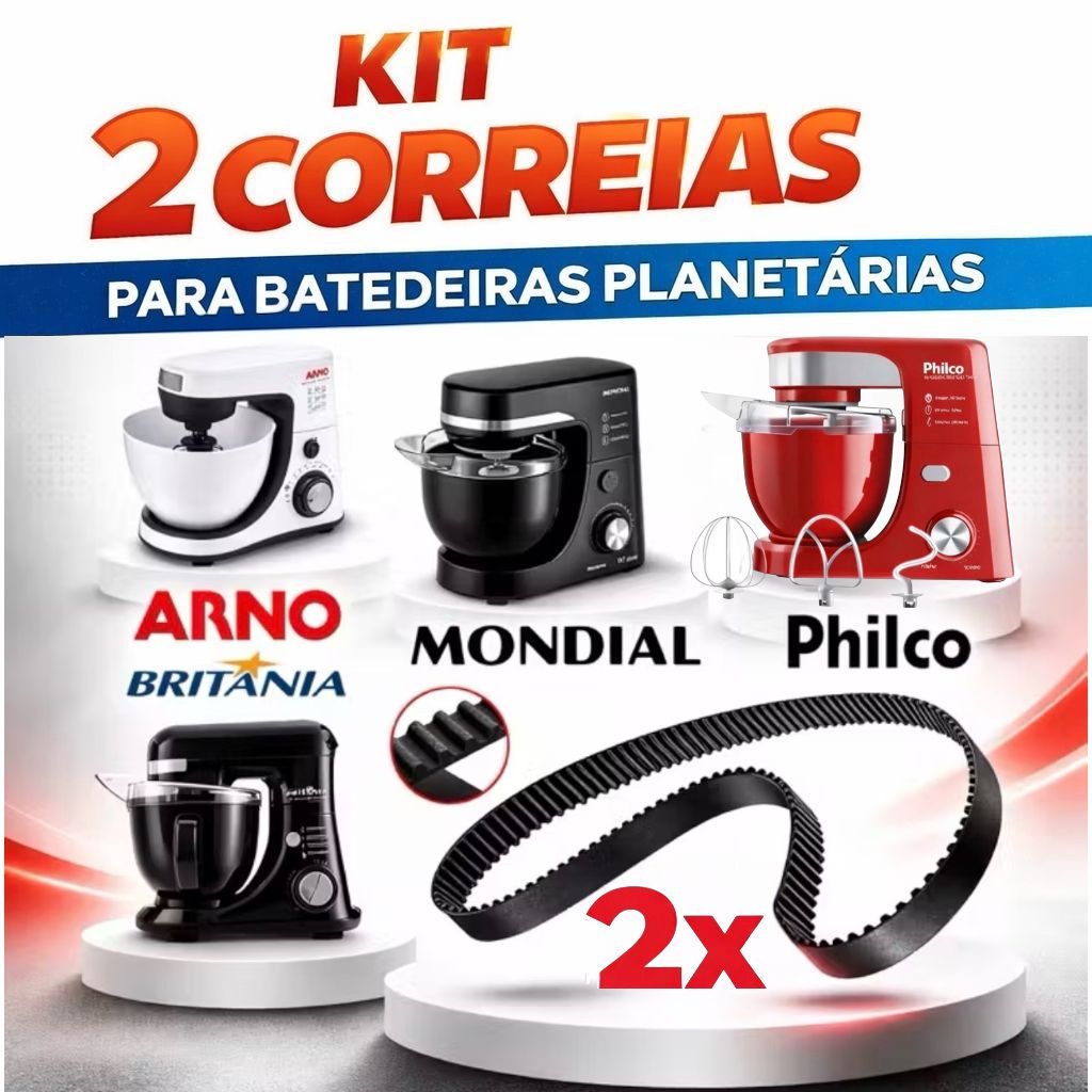 Imagem Kit 2 correias para batedeira planetária.