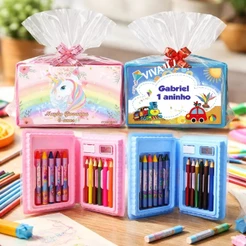 Kit 15 Unid. Maleta Estojo De Pintura Personalizado Lembrancinha Festas Infantil