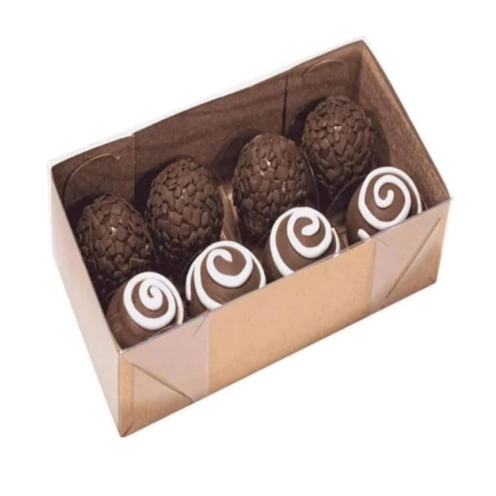 Caixa Kraft Para 8 Brigadeiros 4x16x8cm (Ideal Para Doces Gourmet e Docinhos) Ideia 4660
