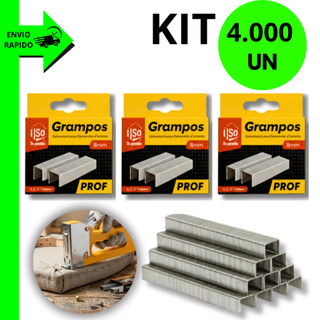 Kit 4.000/3.000/2.000/1.000 Unidades Grampos Tapeceiro 8mm Profissional Fixação Rápida e Precisa