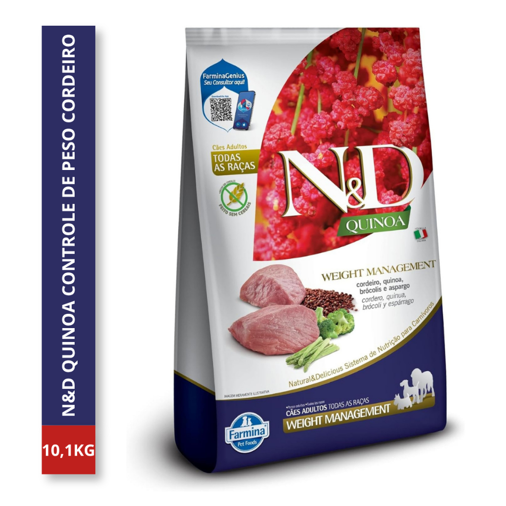 Ração N&d Quinoa Cães Adulto Weight Cordeiro 10,1kg