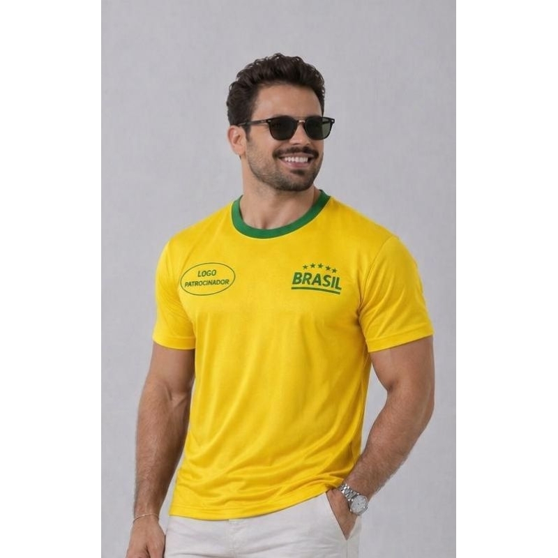 Camisa Brasil Masculina Dry Fit – Estilo Seleção Brasileira, Confortável e Respirável