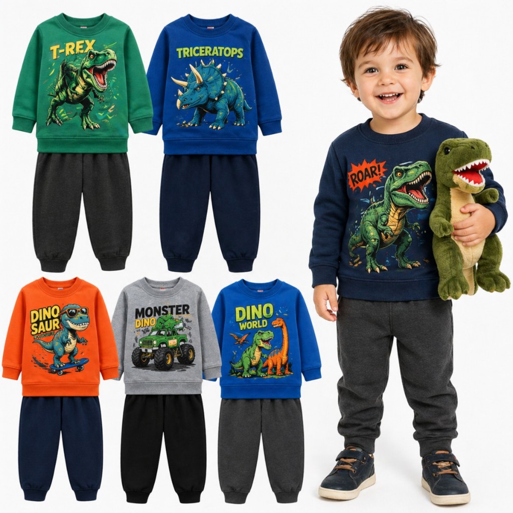 Kit 2 ou 6 peças de Roupa Infantil Menino Inverno Conjuntos de Moletom Infantil Masculino Casaco e Calça Infantil