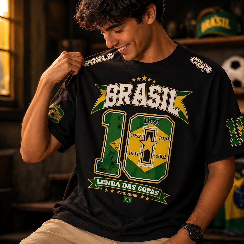 Camiseta Brasil 10 Lenda das Copas Camisa Futebol Torcedor Copa do Mundo 2026 Seleção Brasileira