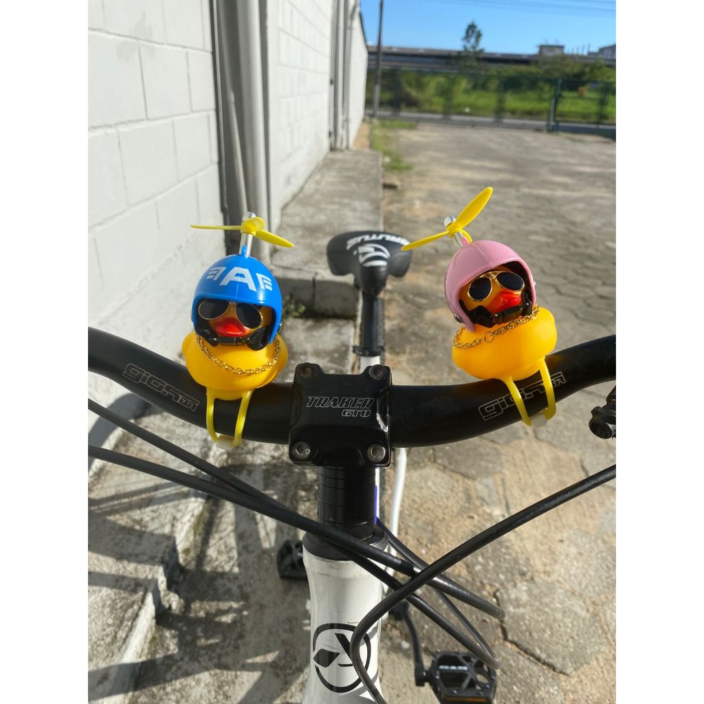 Buzina Patinho Pato Guidão Bicicleta Bike Moto C/ Led Hélice