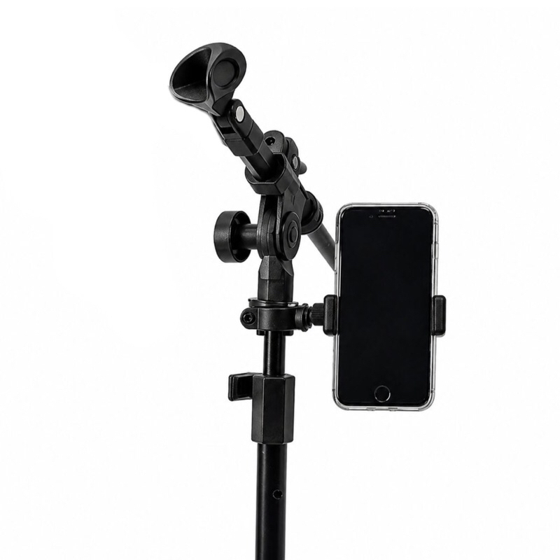 Suporte Garra de Celular para Pedestal Musical, Cifras e para guidom de Moto, Gps