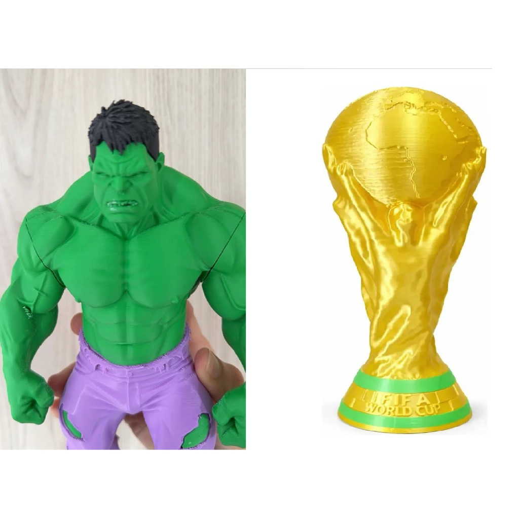 Boneco Hulk Herói Verde + Taça Copa Do Mundo Fifa Tamanho Real Rica Em Detalhes Amarelo