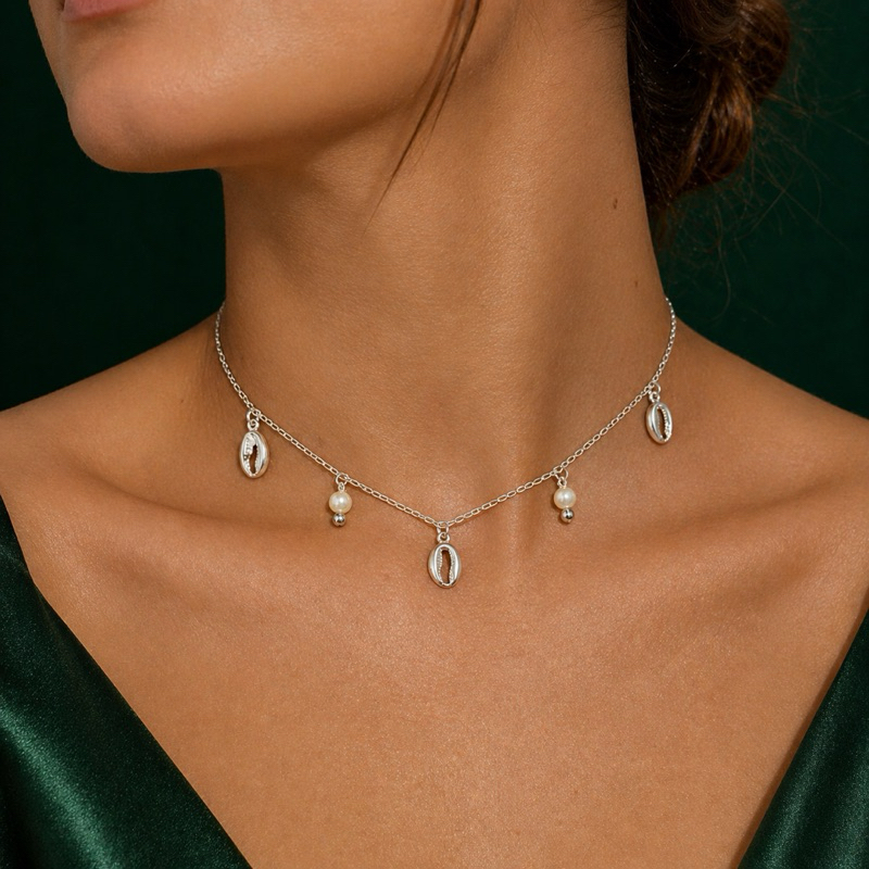 Choker Pérolas Coleção Mar em Prata 925 Elegante e Delicada