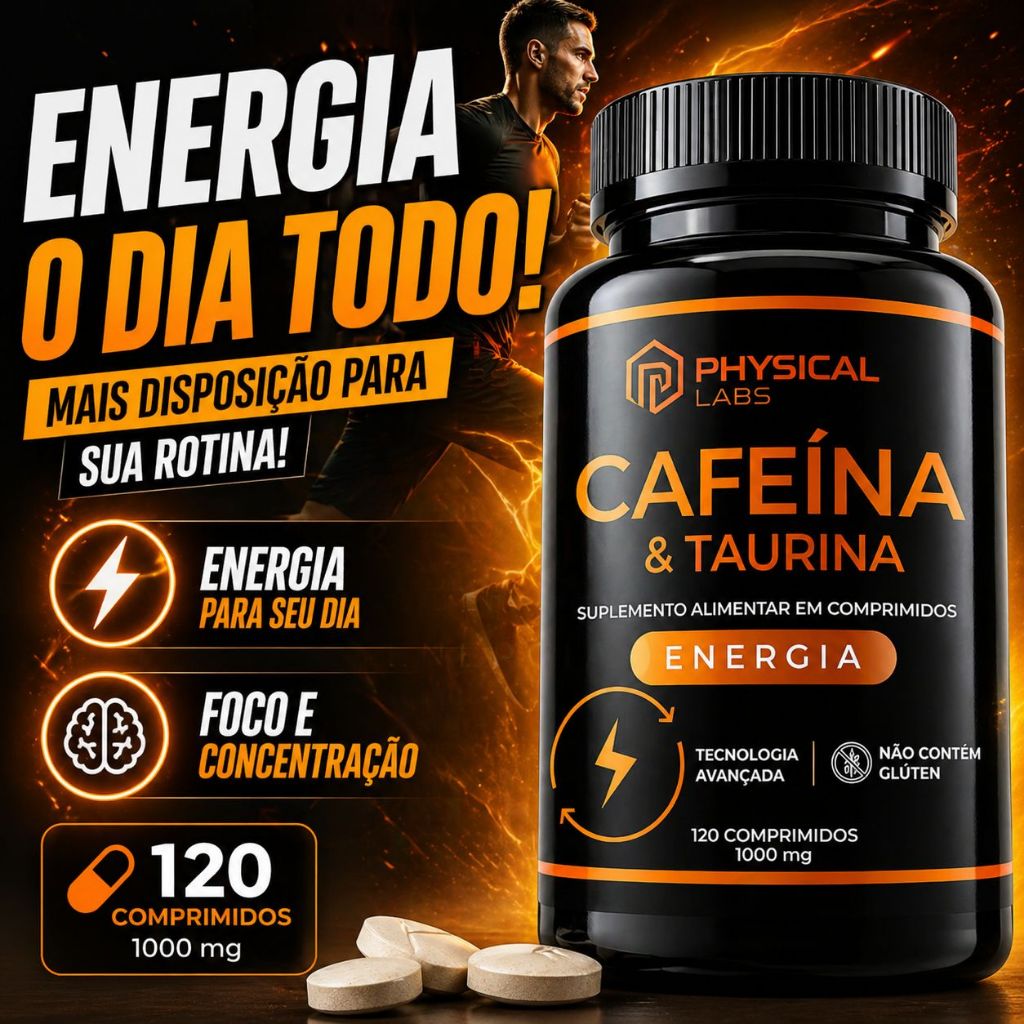 Cafeína com Taurina Termogênico Pré-Treino