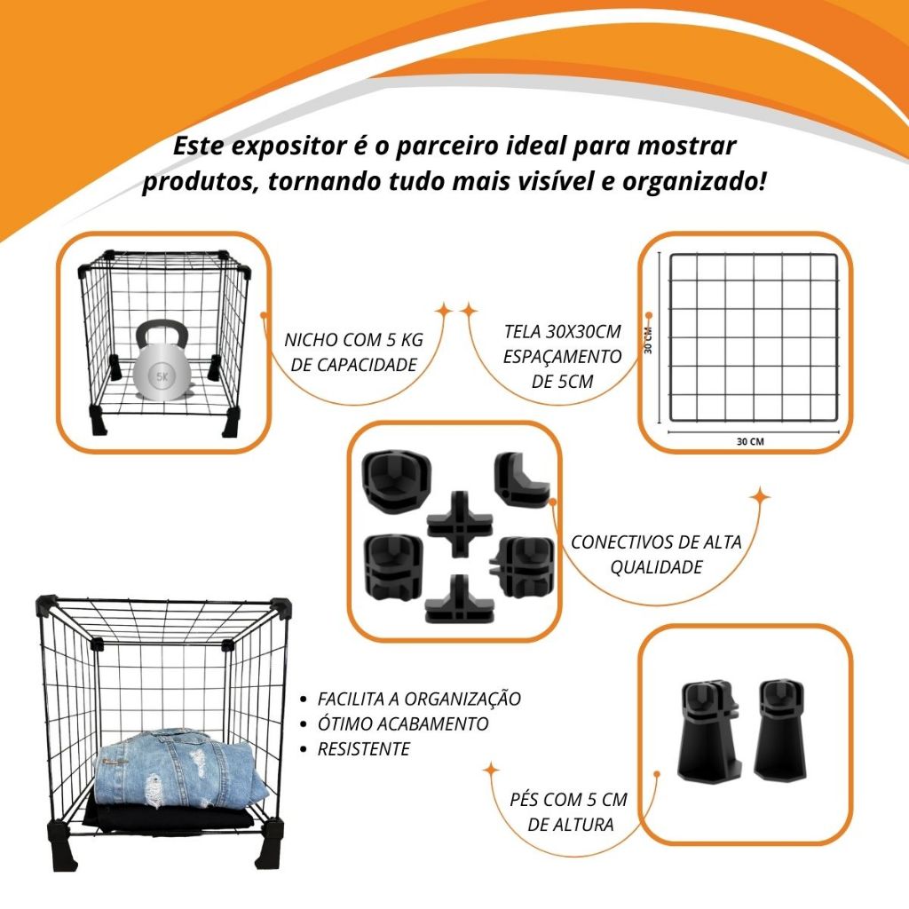Detalhes do Estante de Aço Aramado Organizador Brinquedos 18 Nichos Loja Comercio Estoque Roupas Top