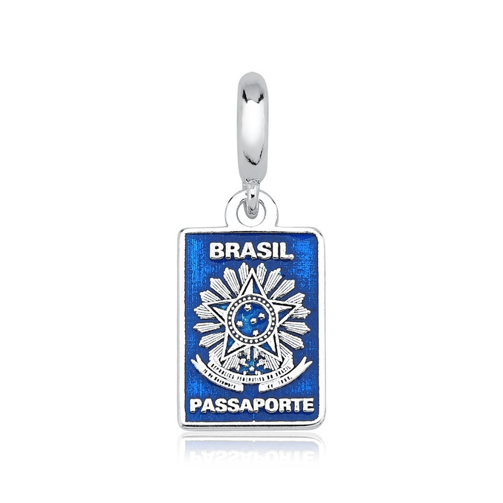 Berloque de Prata 925 Passaporte Resinado