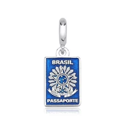 Berloque de Prata 925 Passaporte Resinado