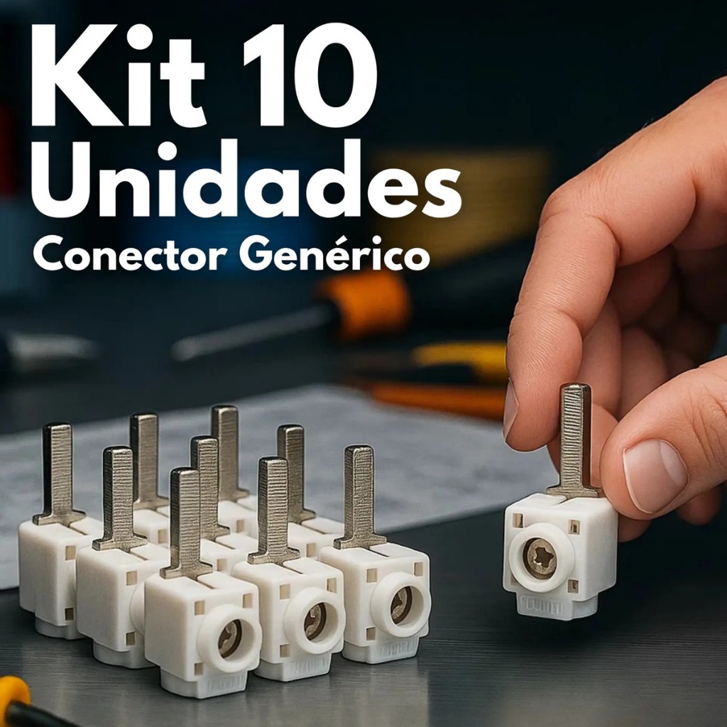 Kit 10 Conector Genérico Frontal Cabo Até 16mm e Fio até 25mm
